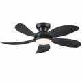 Surtime 8239 42 inch black low profile ceiling fan with dimmable LED light