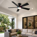 Surtime  low profile RGB ceiling fan with light installed in a modern bedroom