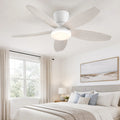 Surtime 6666 low profile ceiling fan with light installed in a modern bedroom